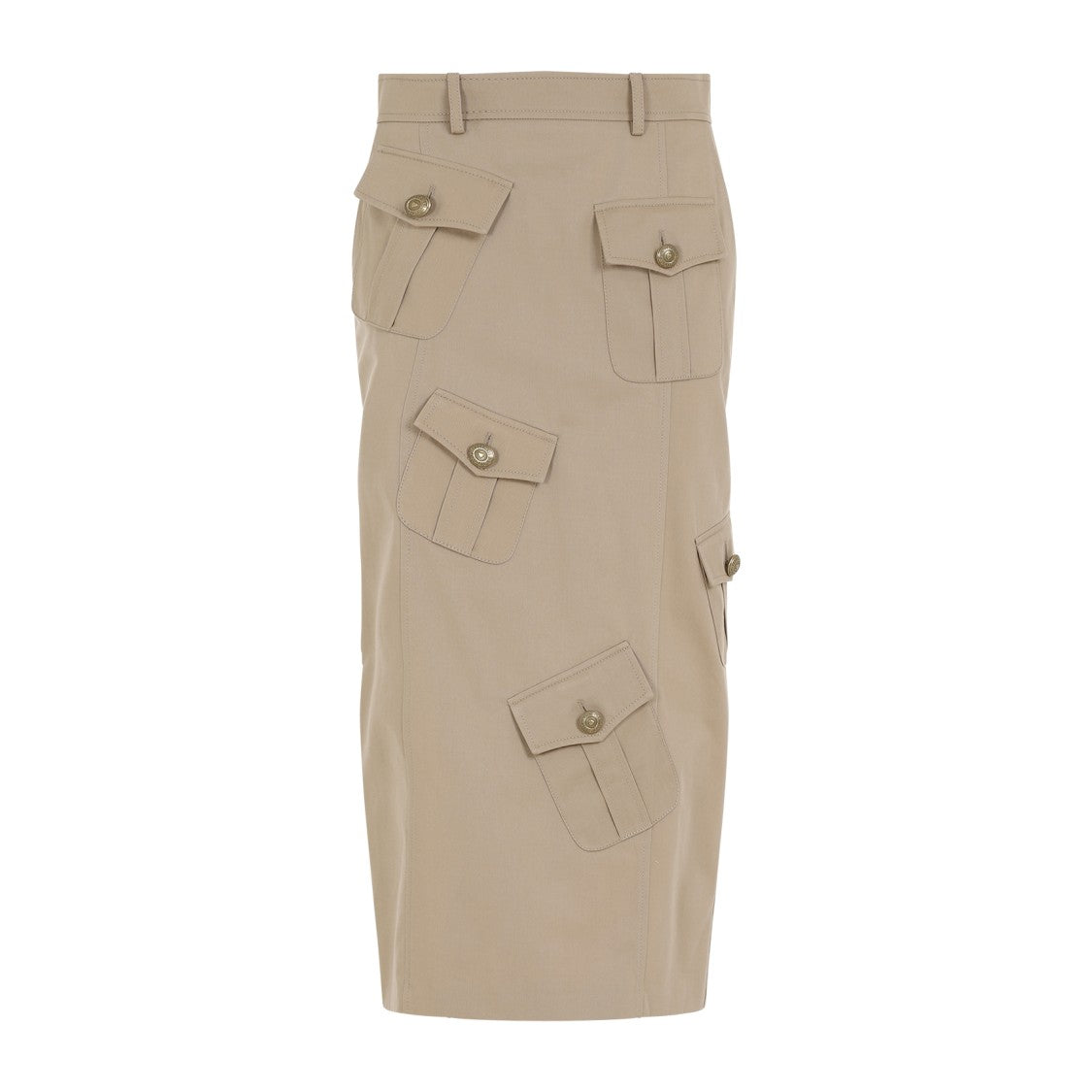 Moschino Utility-Inspired Midi Skirt With Multiple Pockets And Tailored Fit