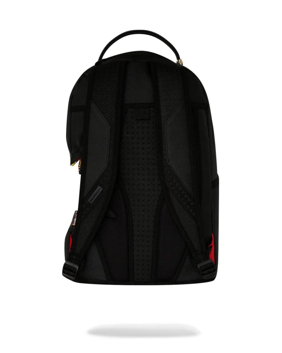 Sprayground Jagged-Design Black Backpack With Velvet Accents