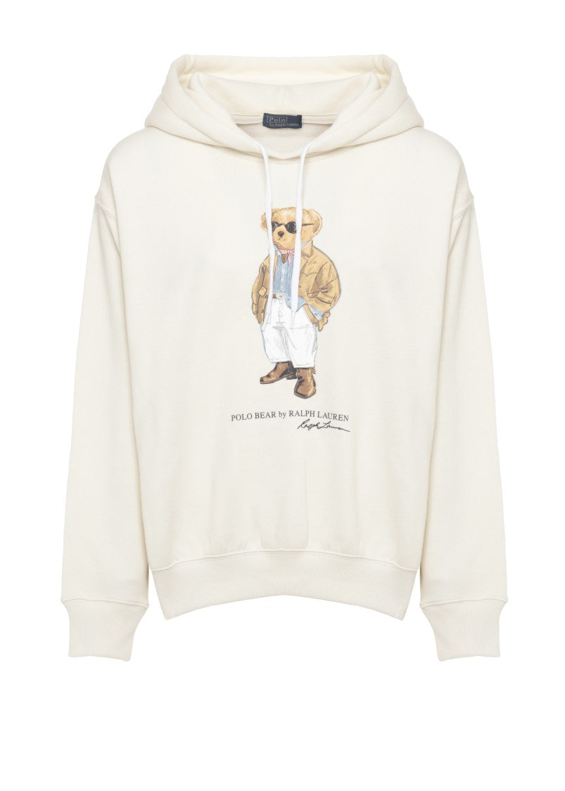 Polo Ralph Lauren Ivory Polo Bear Cotton Hoodie