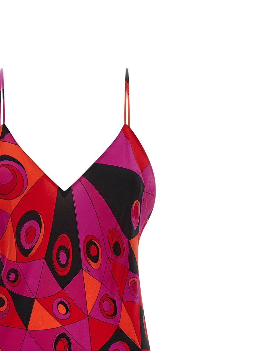 Emilio Pucci 'Occhi' Print Silk Crêpe De Chine Dress