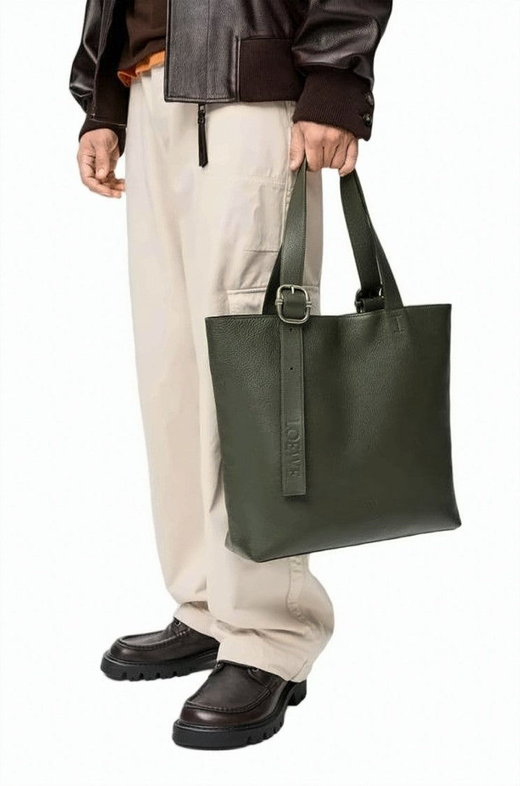 Loewe Minimalist Bucket Tote Bag With Gold-Tone Clasp