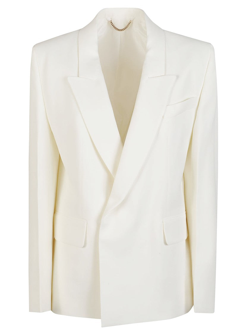 Victoria Beckham Double Breasted Sharp Lapel Viscose Blazer