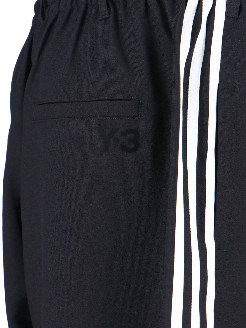 Y-3 3-Stripes Black Sport Trousers With Iconic Branding