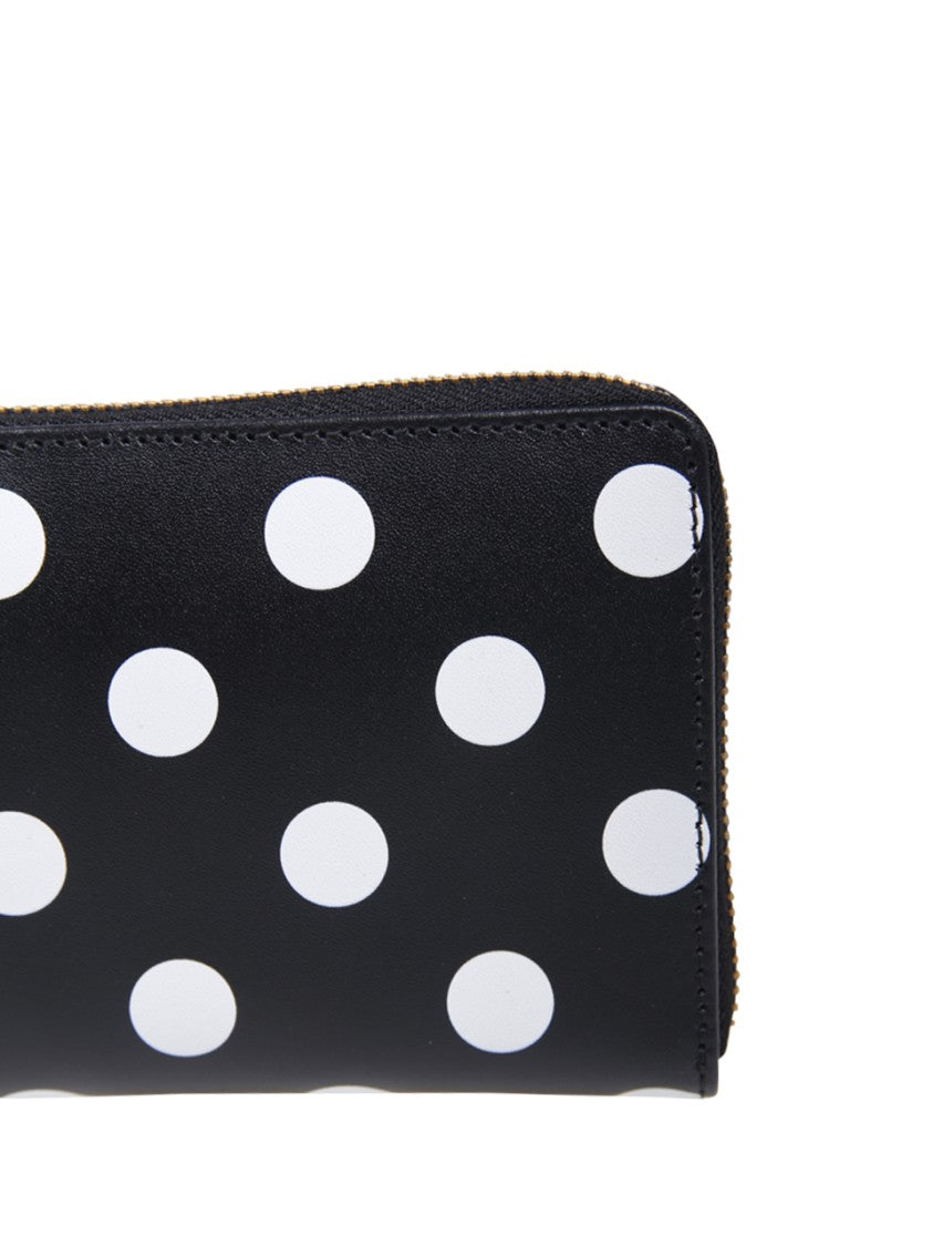 Comme Des Garçons Dots Printed Zip Around Wallet