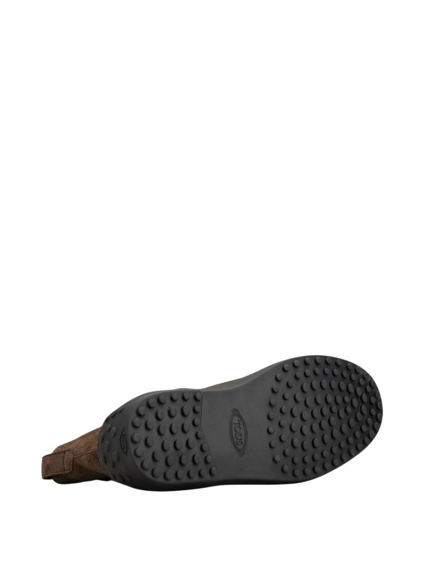 Tod's Brown Suede Elastic Side Ankle Boots