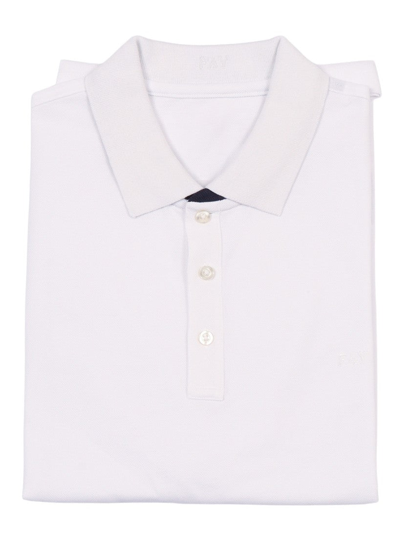 Fay Short Sleeve Piquet Bicolor Polo Shirt