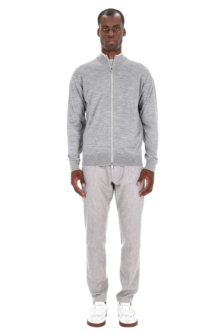 Eleventy Wool-Silk Full-Zip Sweater