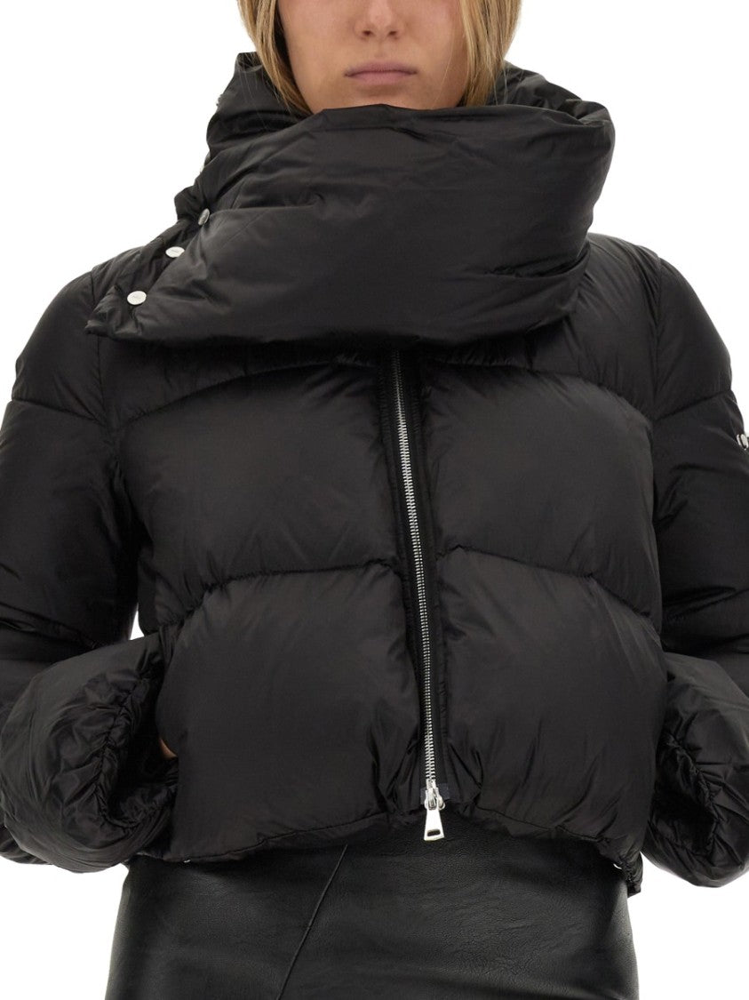 Add Cropped Black Jacket With High Collar