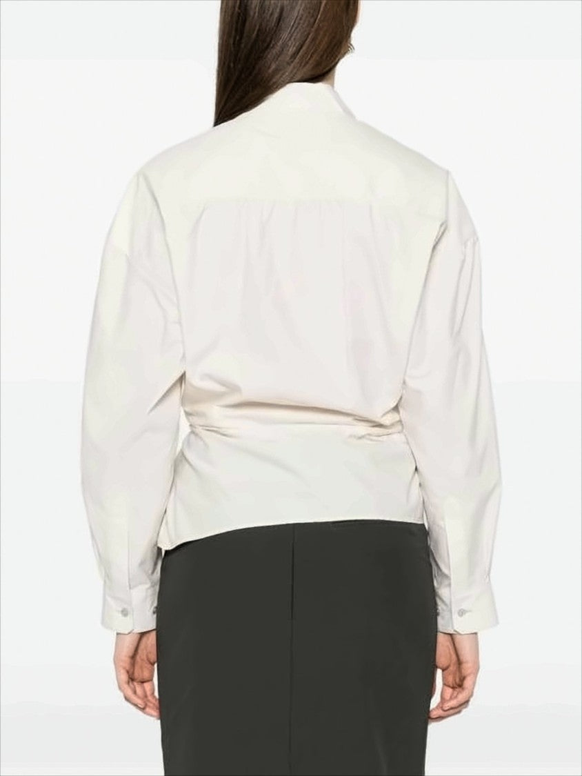 Lemaire Twisted Front Long-Sleeved Shirt With Straight Collar