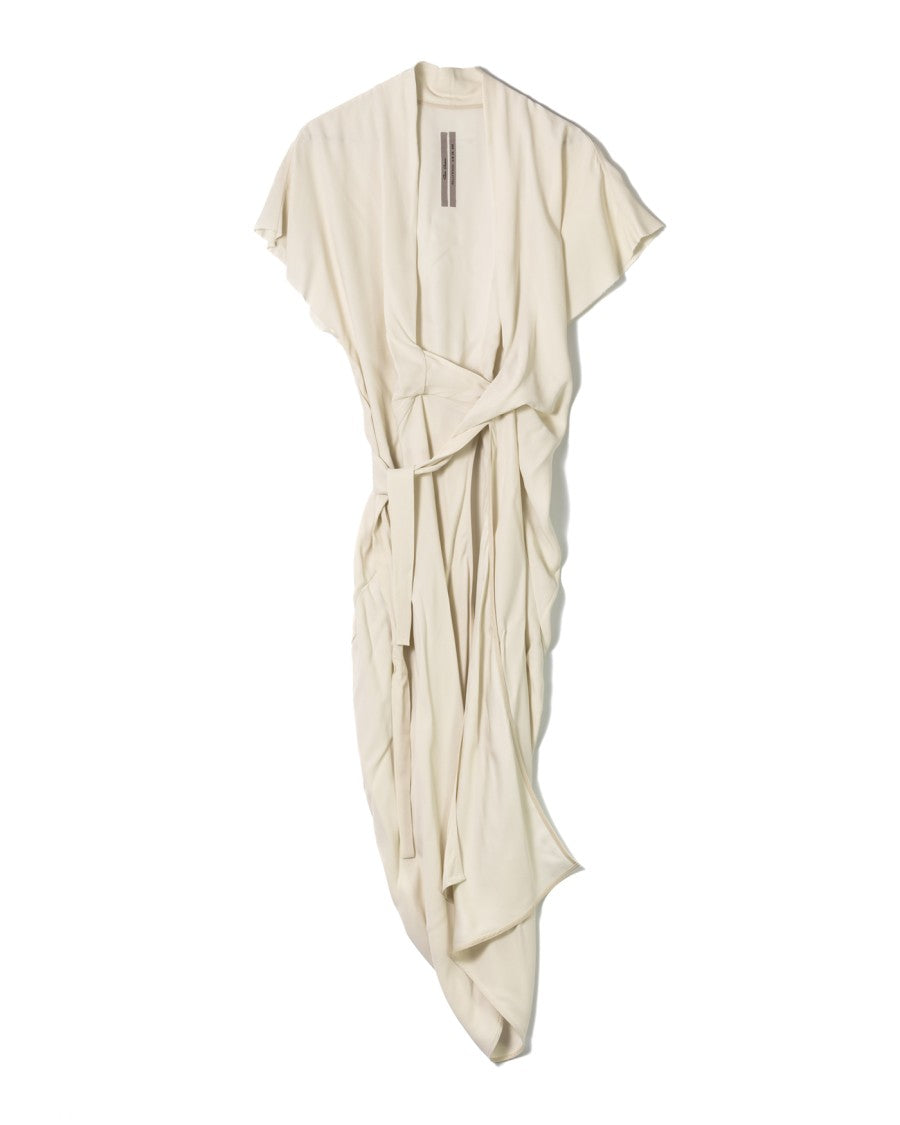 Rick Owens Knee-Length Silk Dress With Wraparound Design