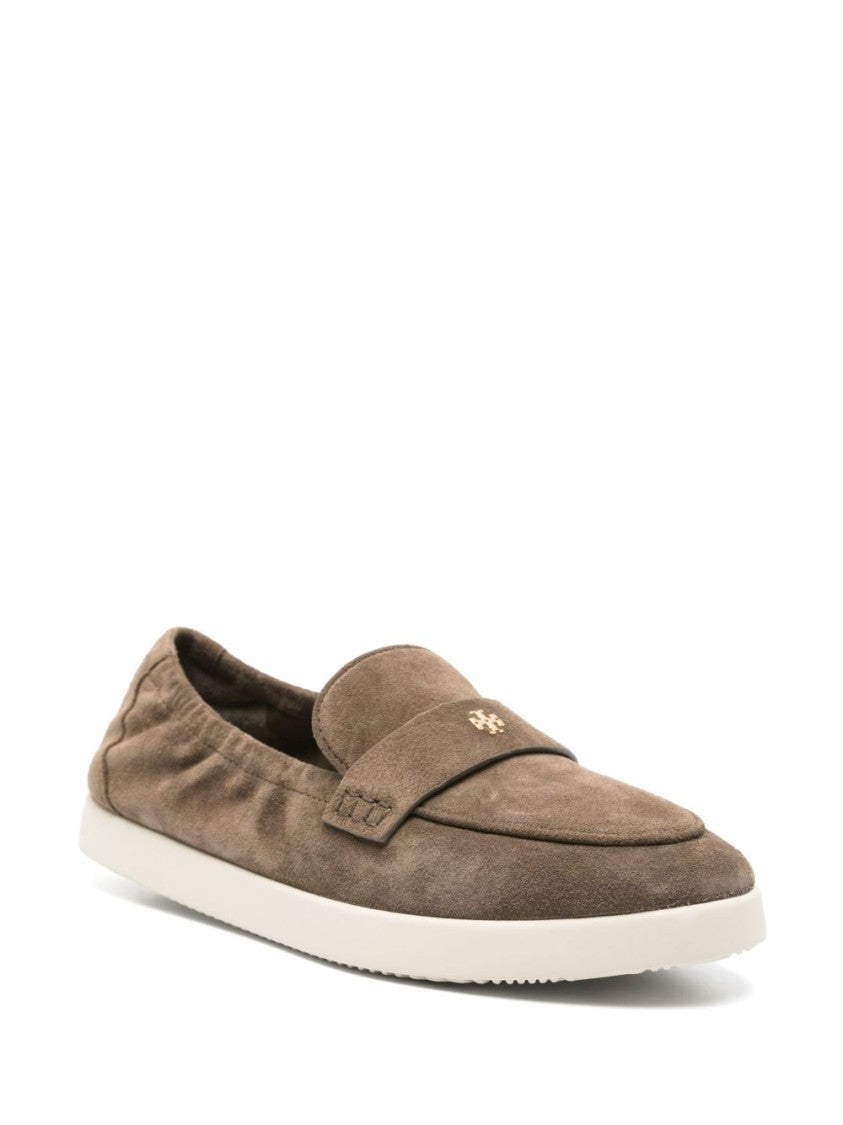 Tory Burch Moccasin-Inspired Suede Metallic Detail Flats