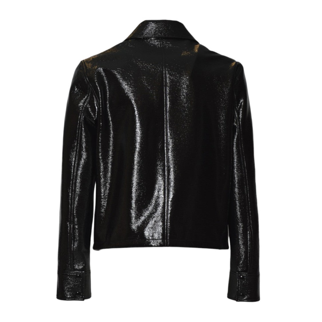 Courrèges Black Vinyl Officer Jacket