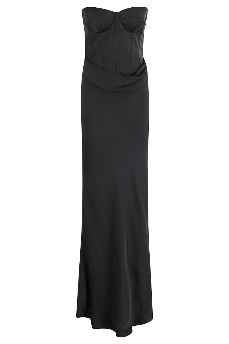 Rotate Satin Corset Maxi Dress