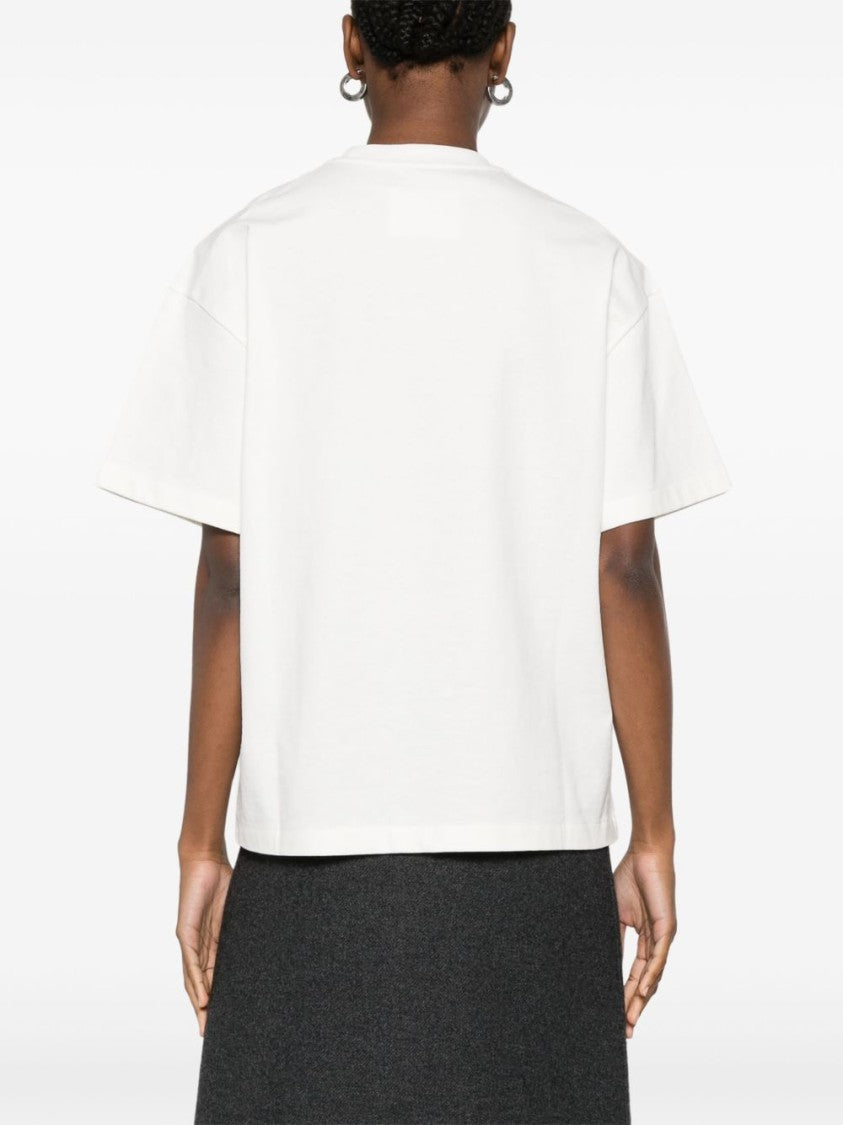 Jil Sander Cotton T-Shirt With Bold Logo And Classic Cut