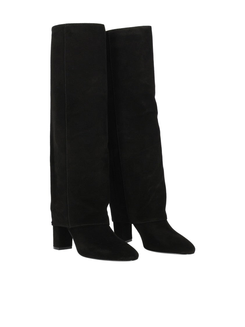 Via Roma 15 Fold-Over Cuff Wide-Leg Boots