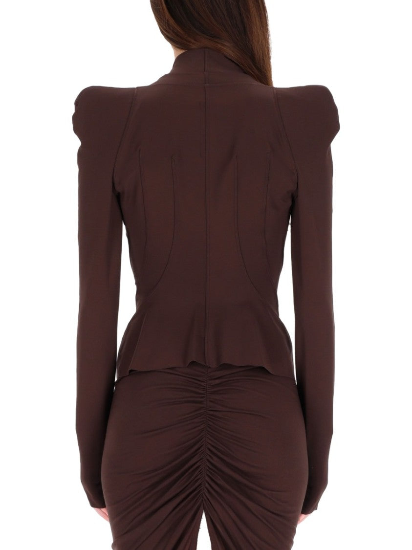 Rick Owens X Lilies Structured Brown Jacket