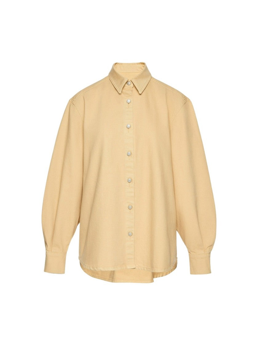 Magda Butrym Long Sleeve Denim Shirt Beige