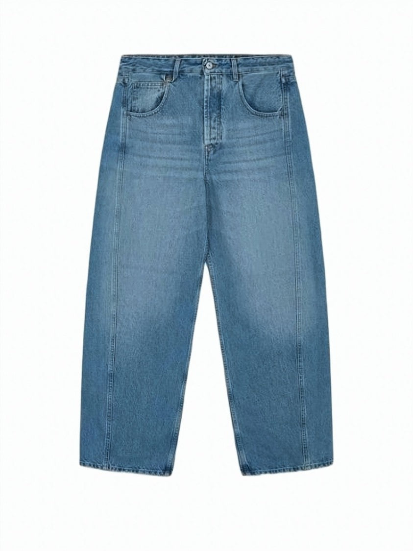 Jacquemus Mid-Blue Denim Pants With Classic Five-Pocket Design