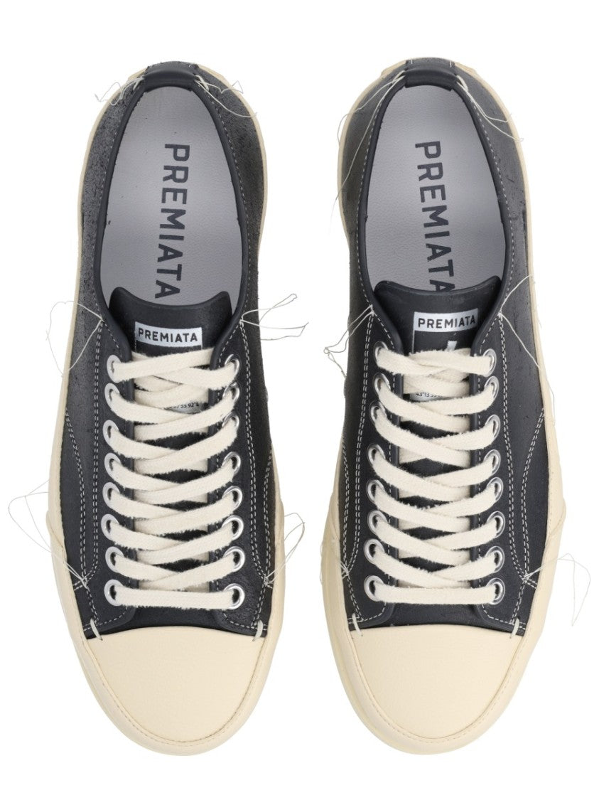 Premiata Vincent Black Calfskin Low Sneakers