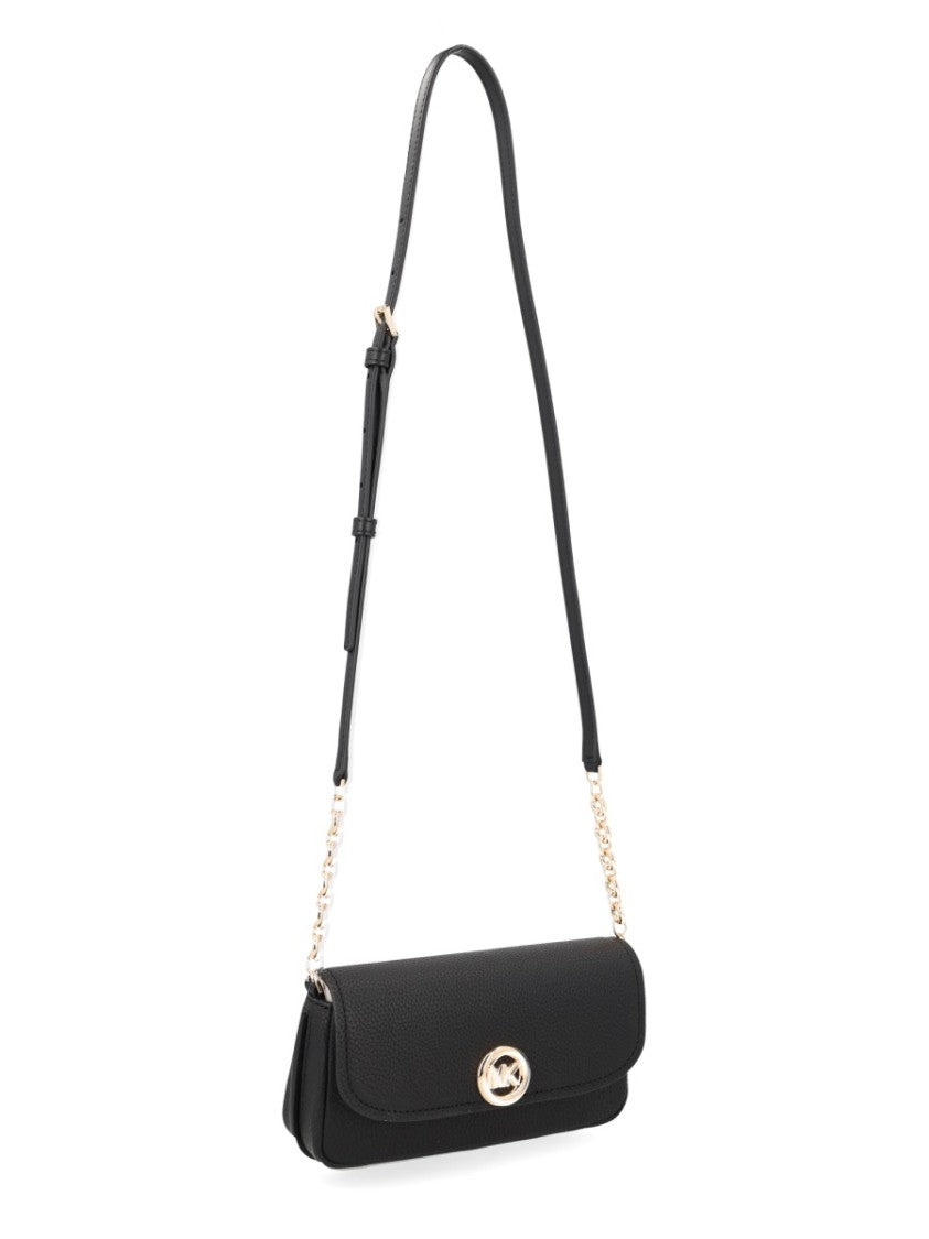 Michael Michael Kors Rectangular Textured Leather Crossbody Bag With Polished Logo Clasp