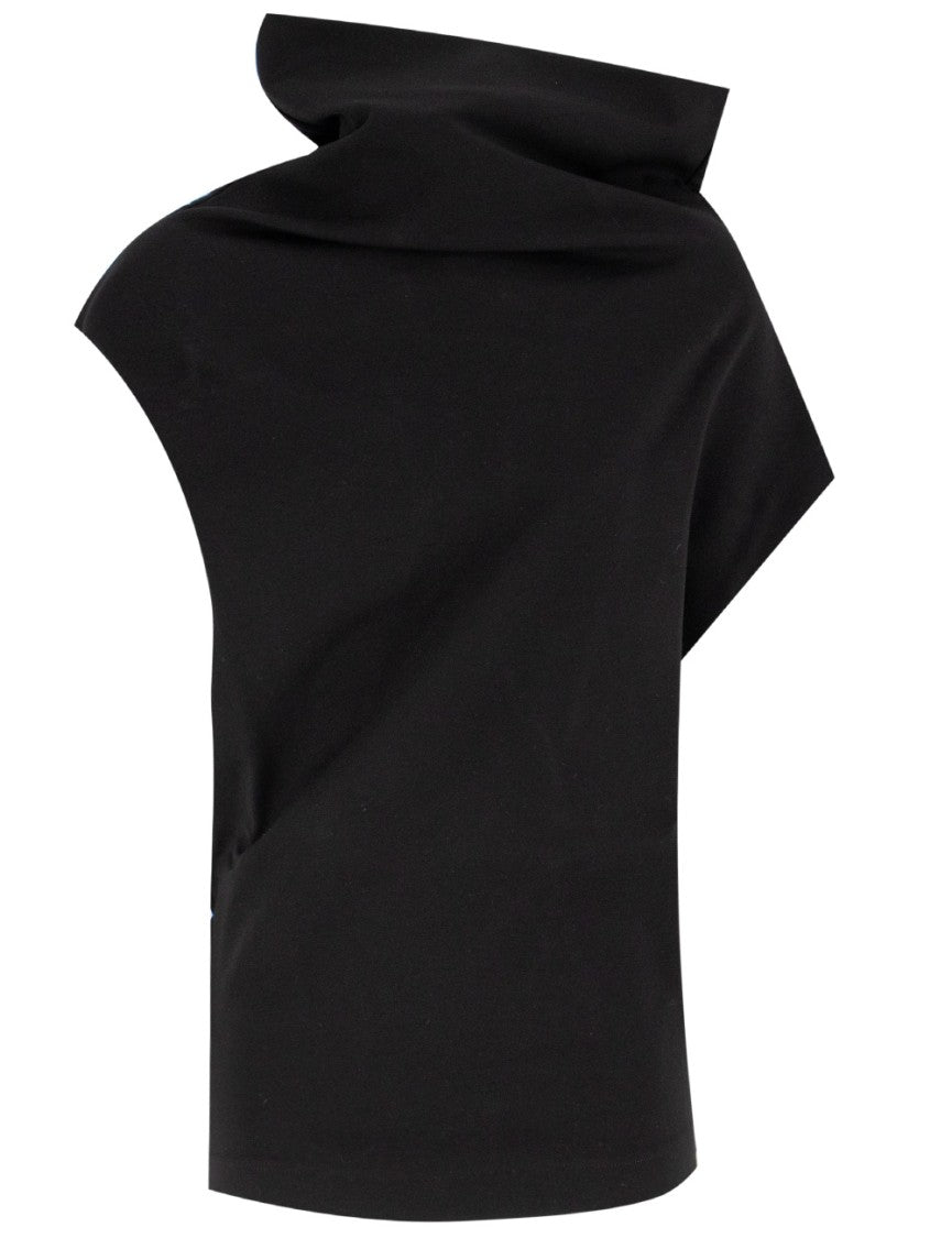 Fabiana Filippi Black Asymmetrical T-Shirt