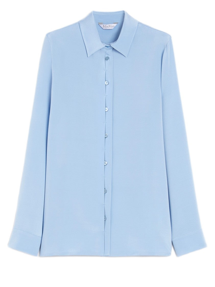 Max Mara Stretch Silk Cady Shirt With Mother-Of-Pearl Buttons