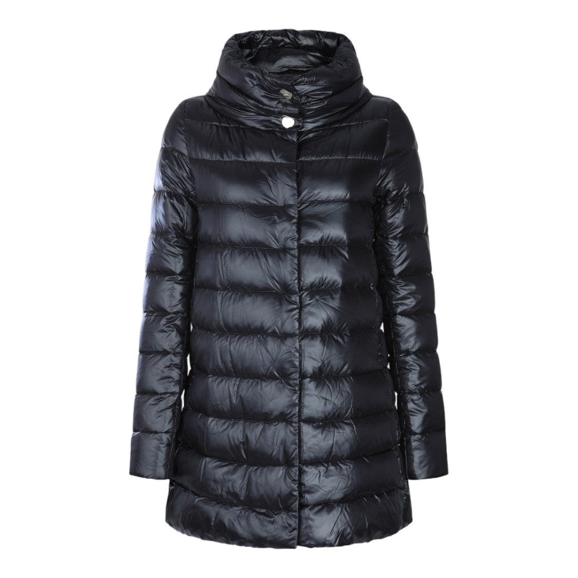 Herno Quilted Down Coat With Structured Collar And Glossy Finish