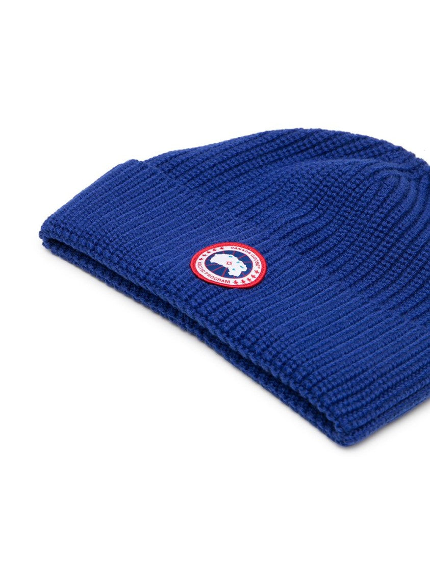 Canada Goose Knit Wool Hat With Circular Logo Patch