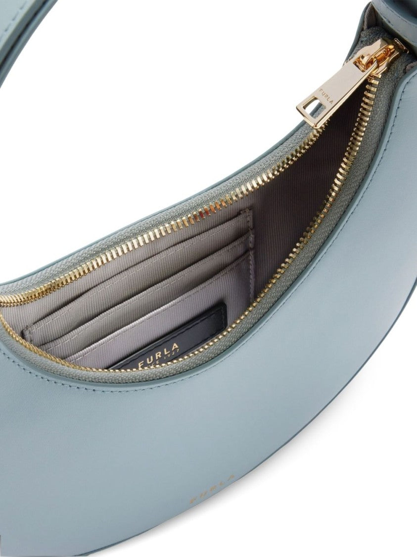 Furla Curved Light Blue Shoulder Bag