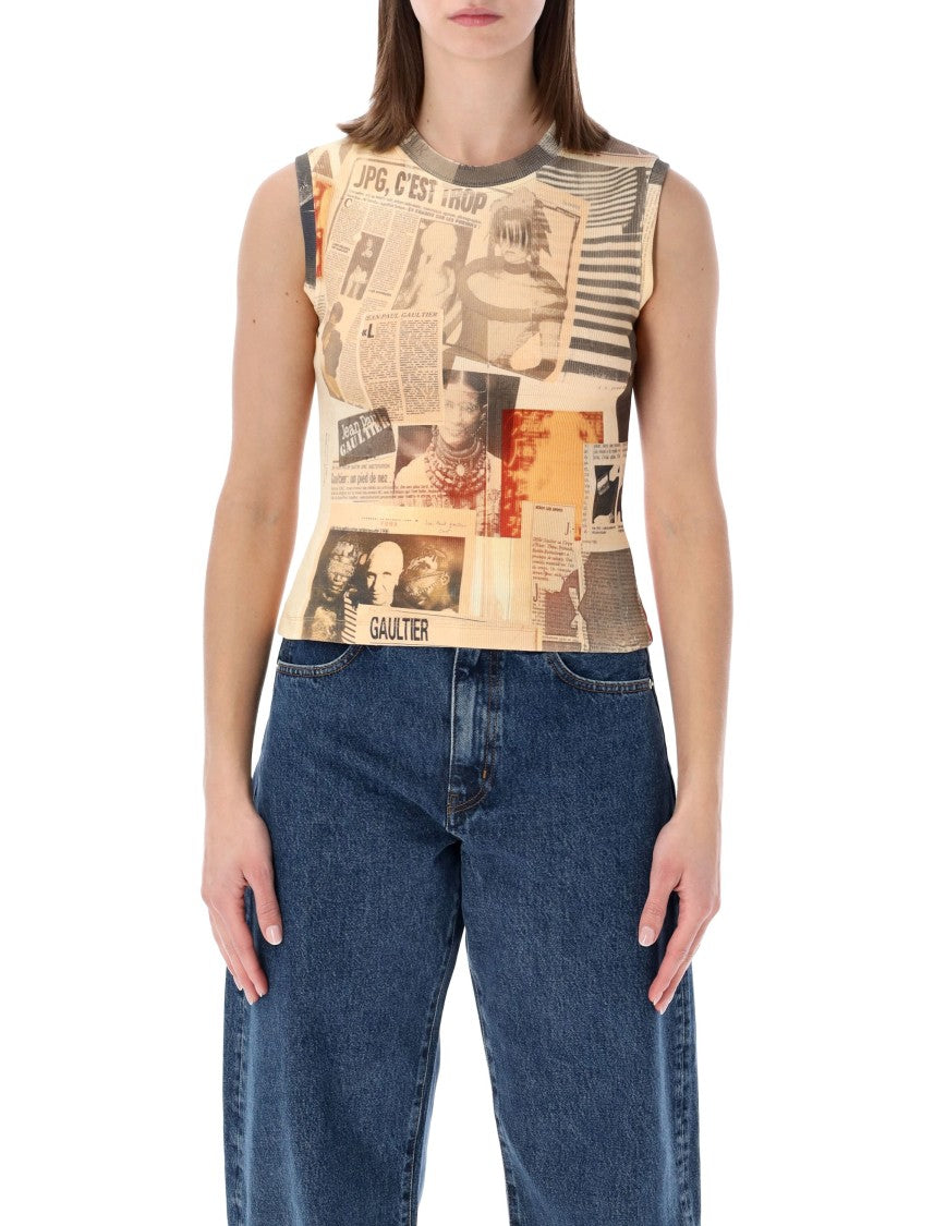 Jean Paul Gaultier Journal Cotton Rib Tank Top