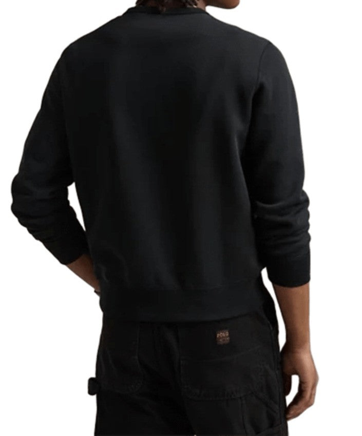 Polo Ralph Lauren Black Sweatshirt With Ribbed Details