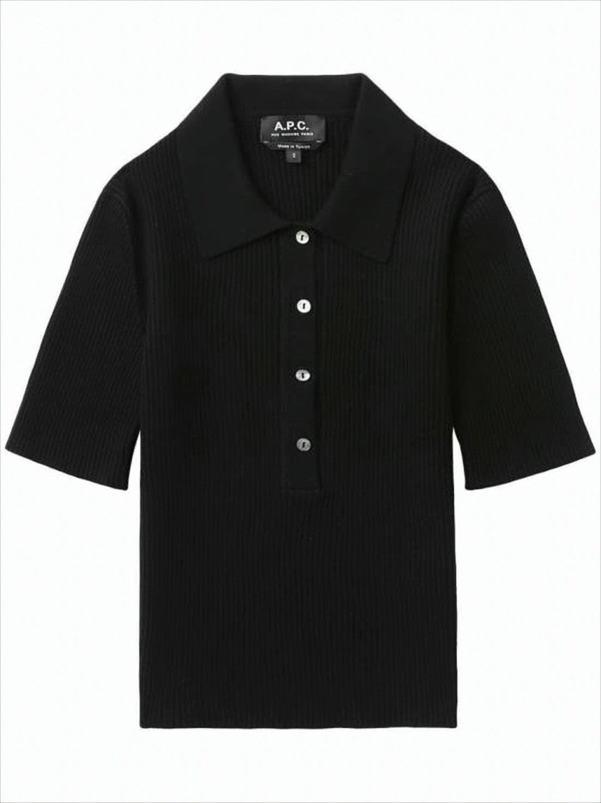 A.P.C. Fitted Ribbed Knit Sweater