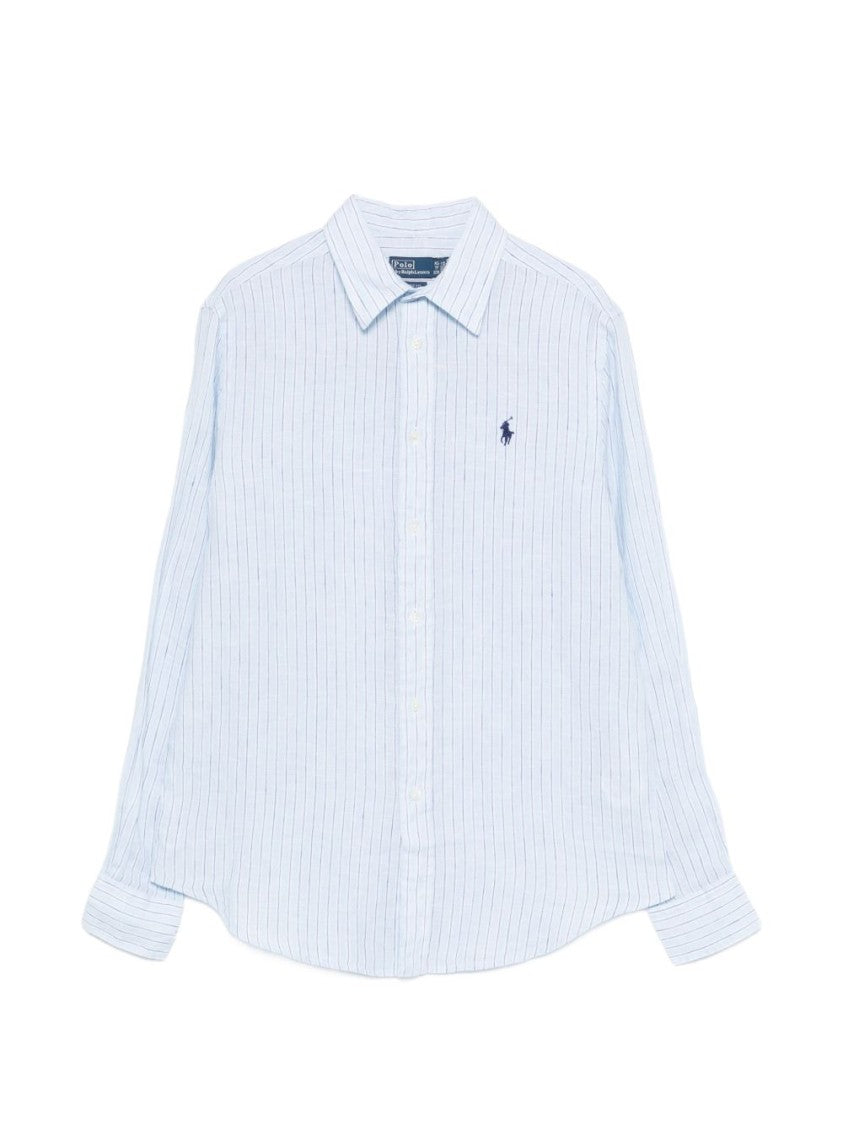 Polo Ralph Lauren Light Blue Vertical Striped Button-Up Shirt