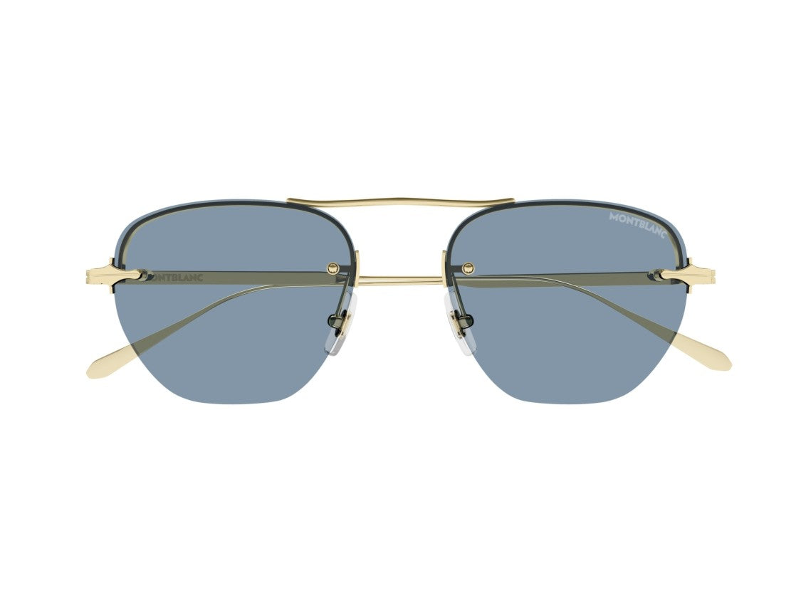 Montblanc Gold Mb0404s Rimless Double Bridge Sunglasses