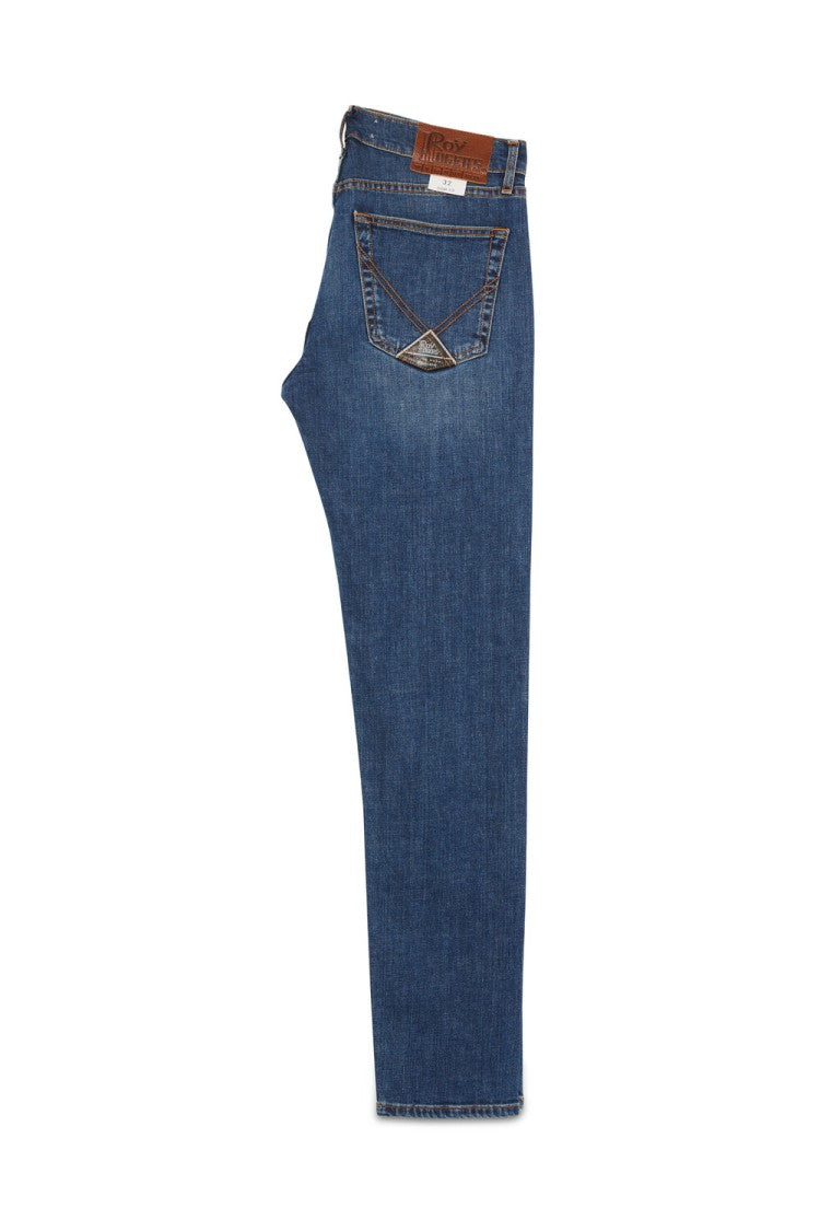 Roy Rogers Slim Fit Light Denim Jeans With Contrasting Stitching