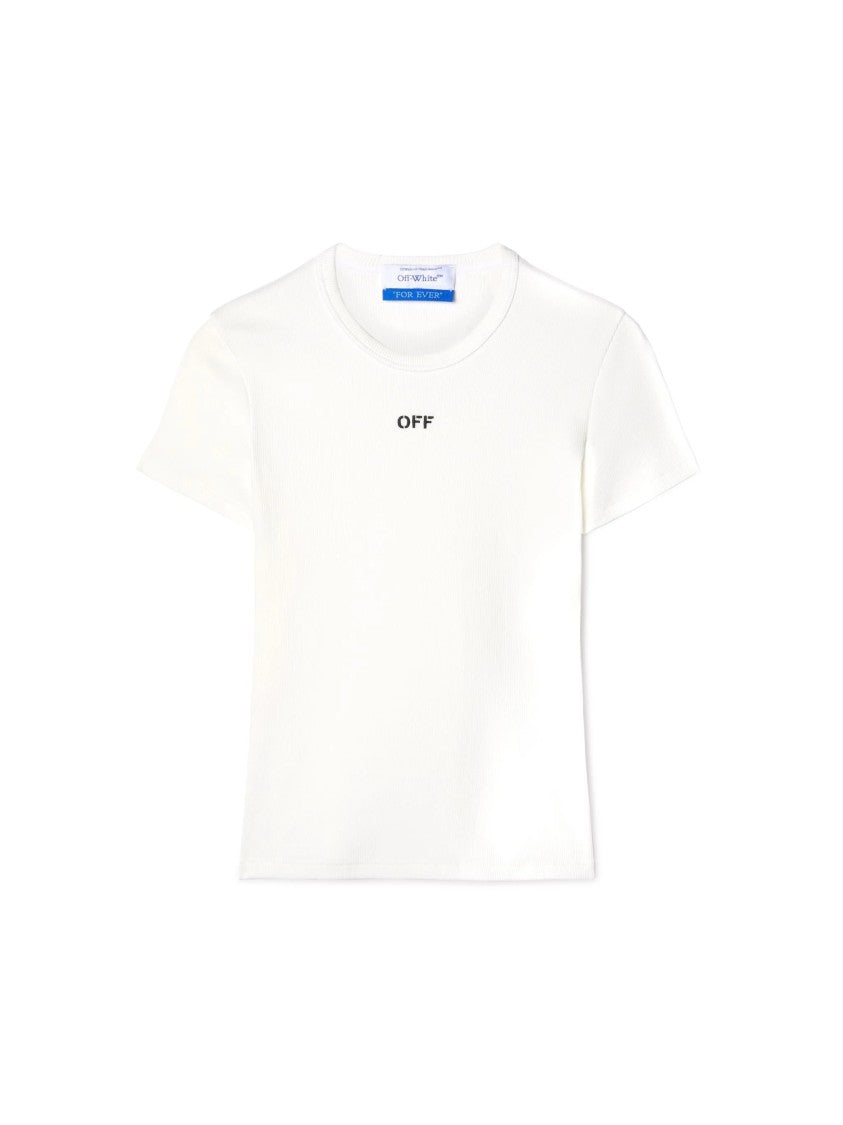 Off-White Off Stamp Rib Basic Cotton T-Shirt