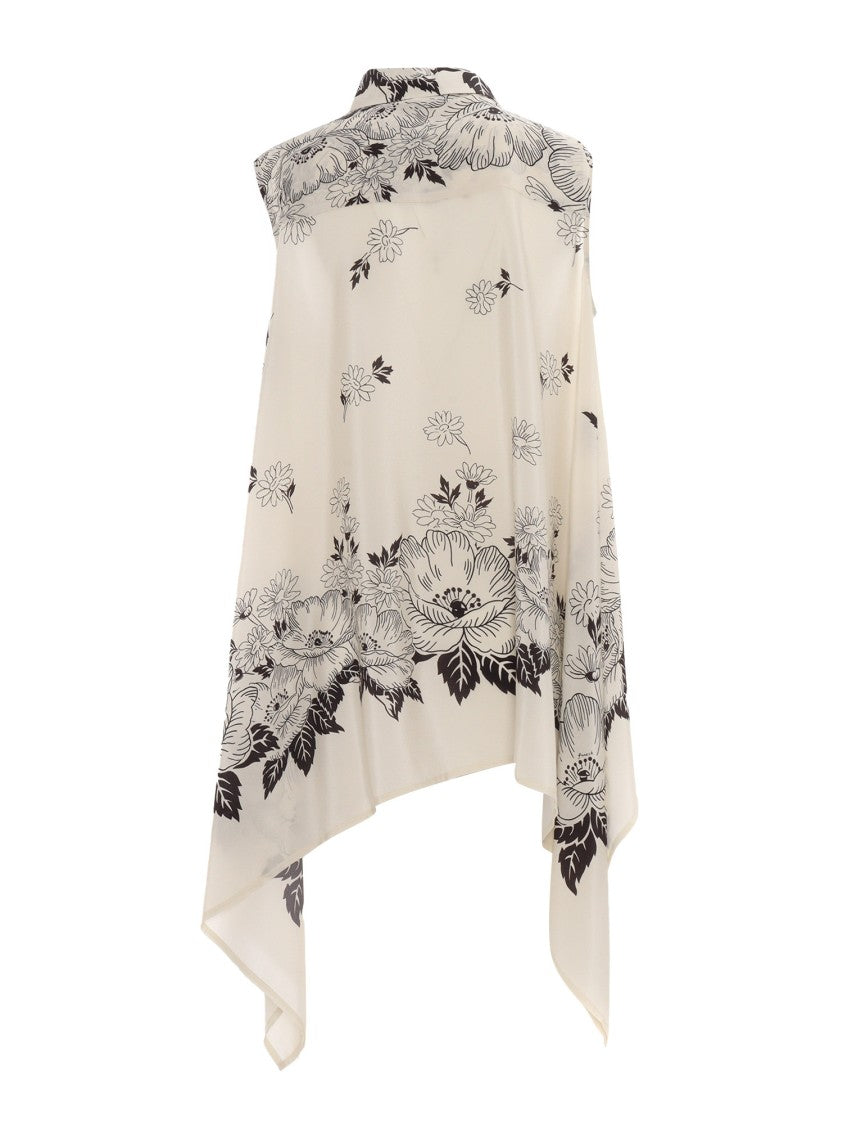 P.A.R.O.S.H. High-Low Hem Silk Blouse