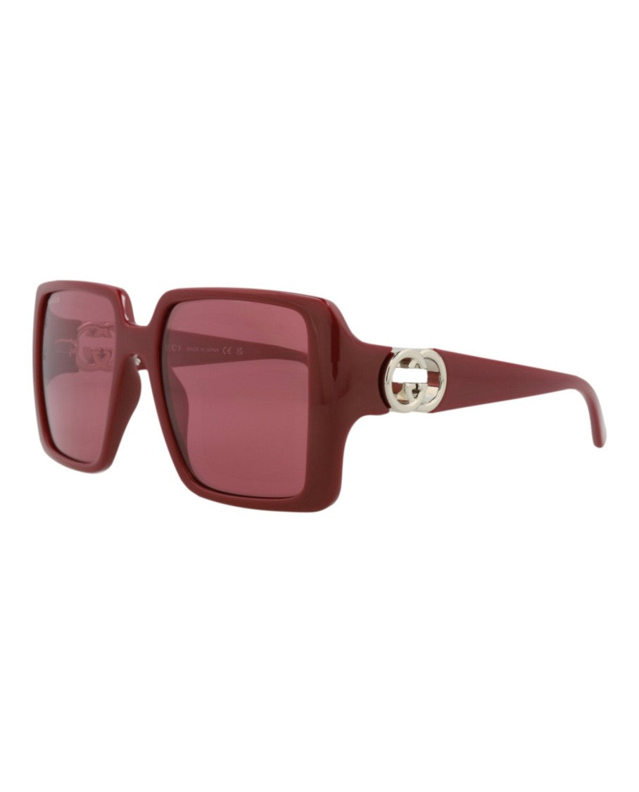 Gucci Square-Frame Injection Sunglasses With Metallic Double-G Accent