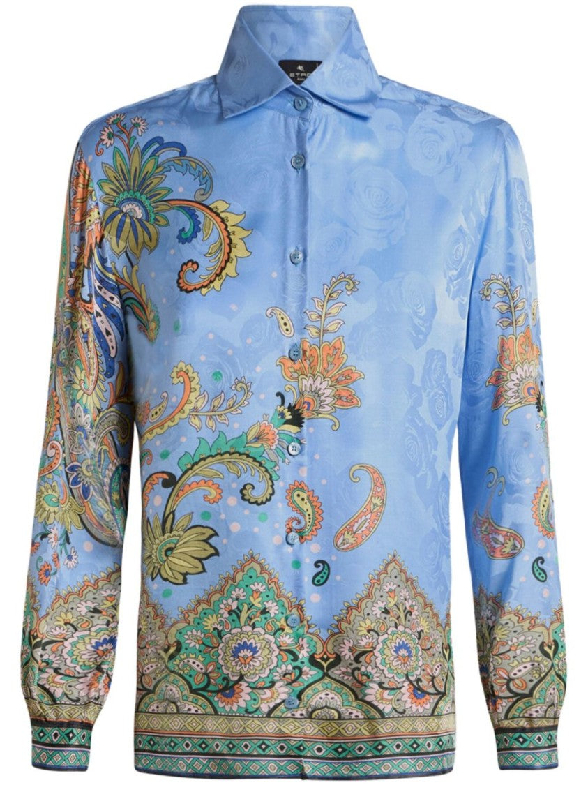 Etro Paisley Patterned Sky Blue Etro Shirt