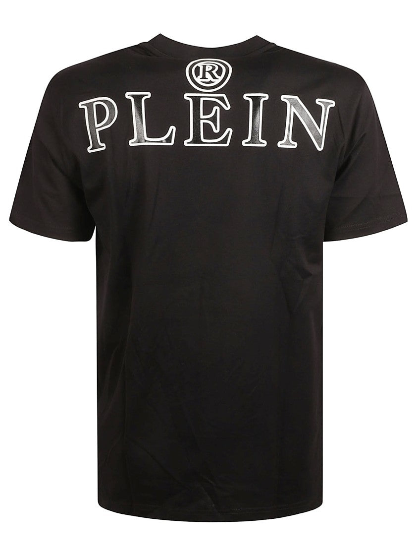 Philipp Plein Round Neck Black Cotton T-Shirt