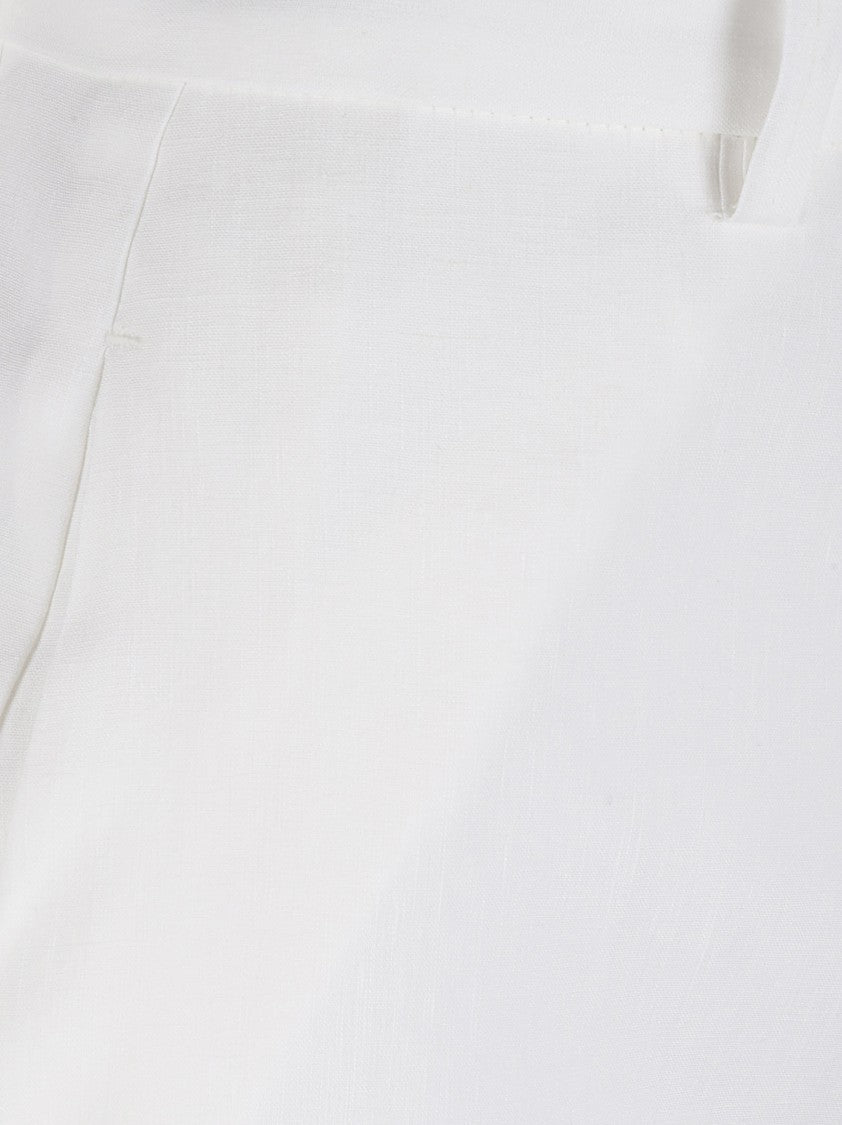 Fabiana Filippi Tailored White Trousers With Structured Waistband