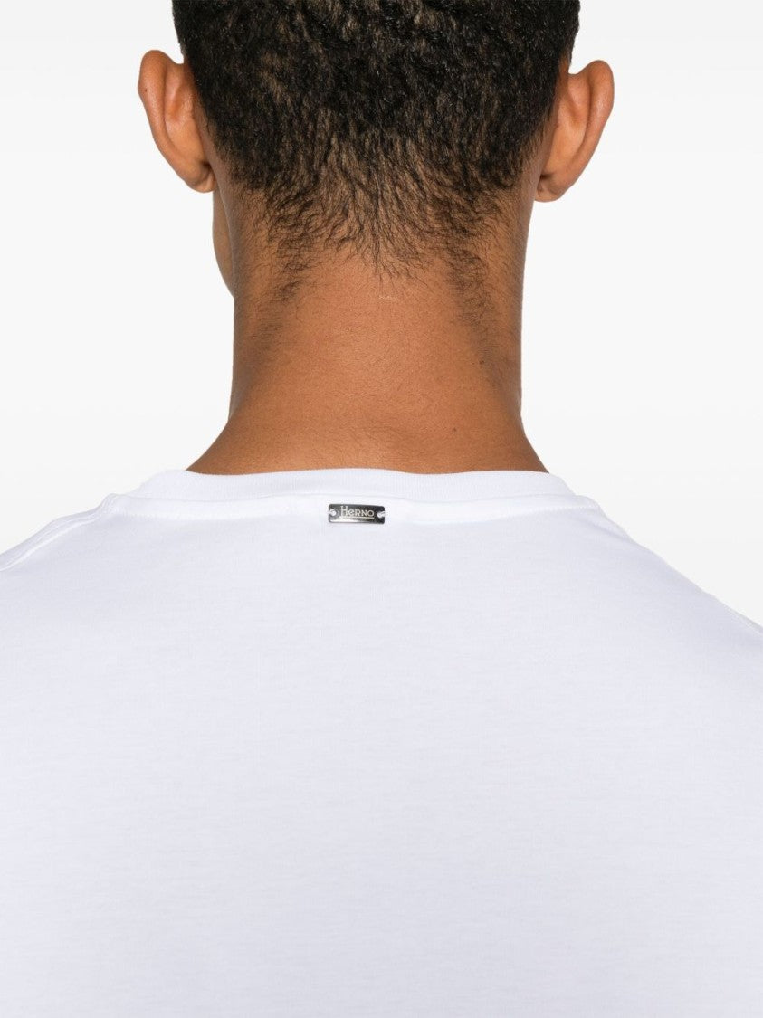 Herno White Short-Sleeve T-Shirt With Relaxed Fit