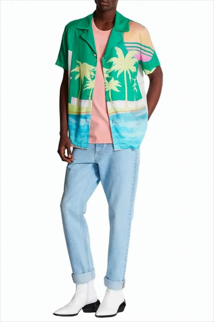 Balmain Light Blue Straight-Leg Denim Pants