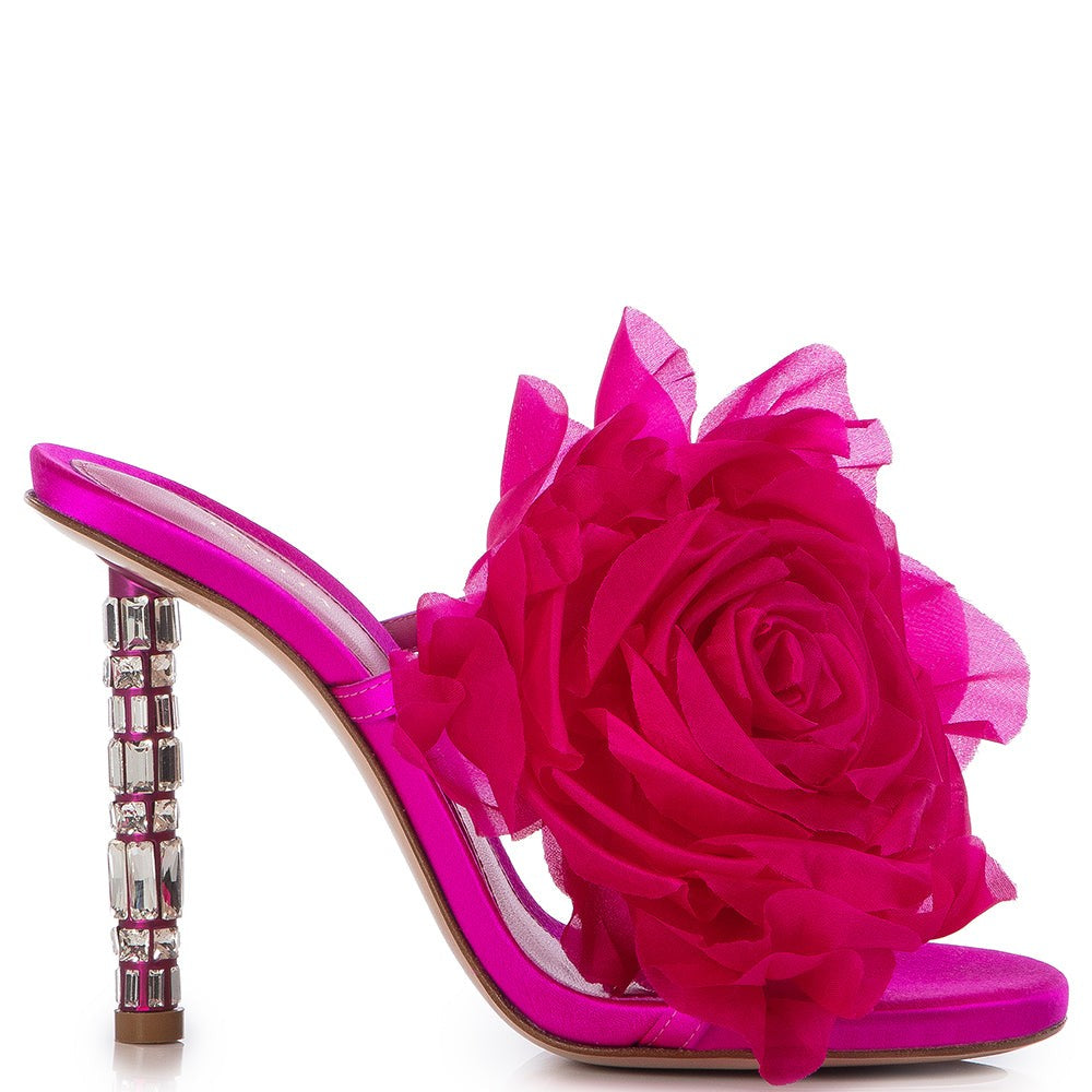 Le Silla Rose Satin 100 Sandals