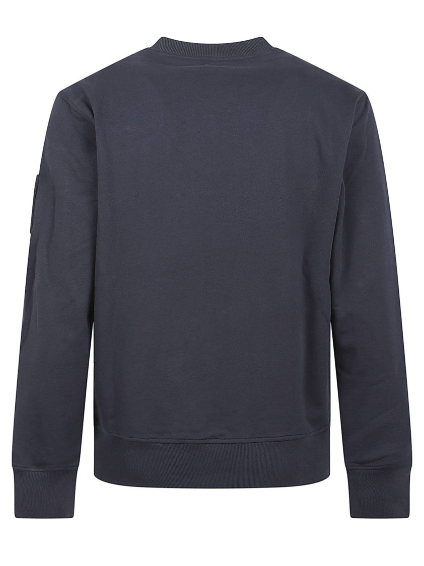 Moose Knuckles Minimalist Blue Cotton Sweater With Distinctive Patch