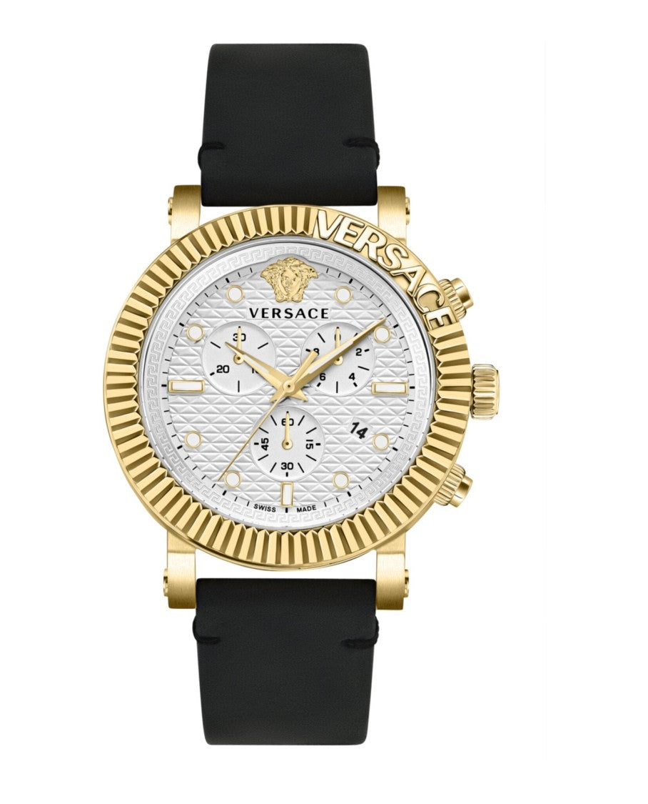 Versace V-Chrono Classic Leather Watch