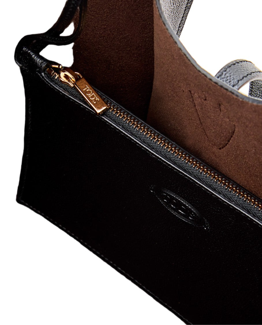 Tod's Structured Small Shopping Bag With T Pendant Closure