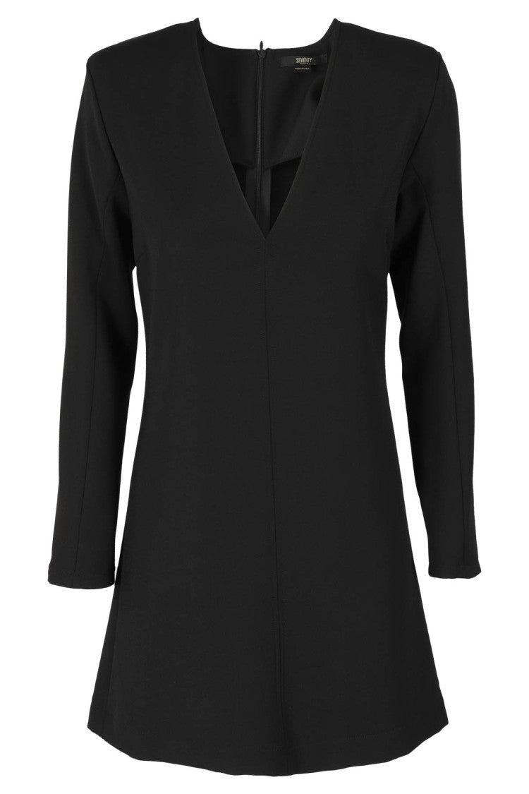 Seventy Bistretch Dress With V-Neck And Long Sleeves