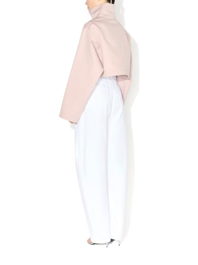 Alaïa White Cotton Denim Round High-Waisted Jeans