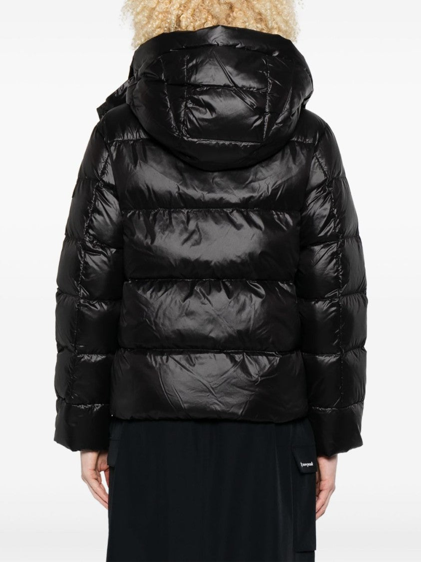 Peuterey Tailored Black Coat With Structured Collar